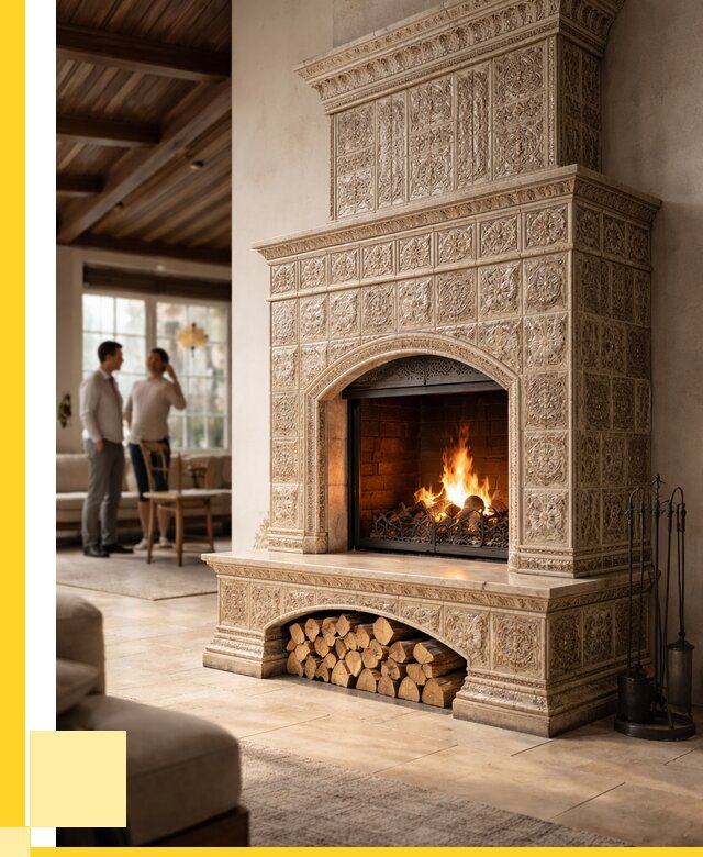 Купить изразцовый камин в Сыктывкаре от 257775 р. | ЭриданСкт