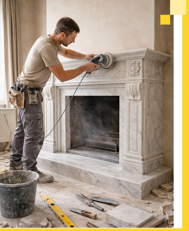 Изготовление и установка мраморных каминов в Сыктывкаре под ключ