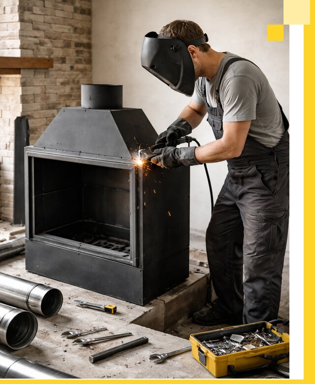 Продажа и установка металлических каминов в Сыктывкаре под ключ