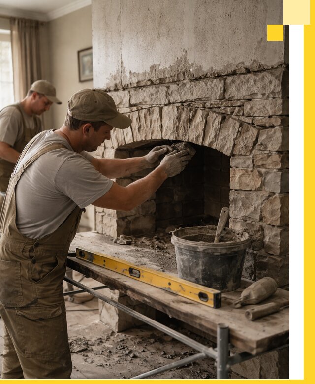 Изготовление каминов под ключ в Сыктывкаре, монтаж и отделка