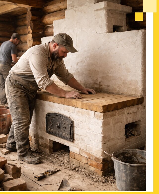 Проектирование и установка русской печи с лежанкой в Сыктывкаре