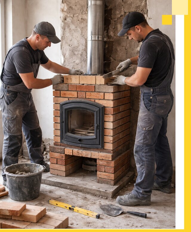 Монтаж печи камина под ключ в Сыктывкаре с гарантией и пусконаладкой