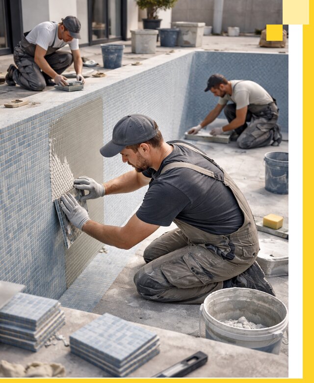 Облицовка бассейнов в Сыктывкаре плитка мозаика гидроизоляция