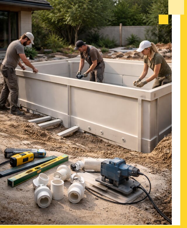 Установка полипропиленовых бассейнов под ключ в Сыктывкаре