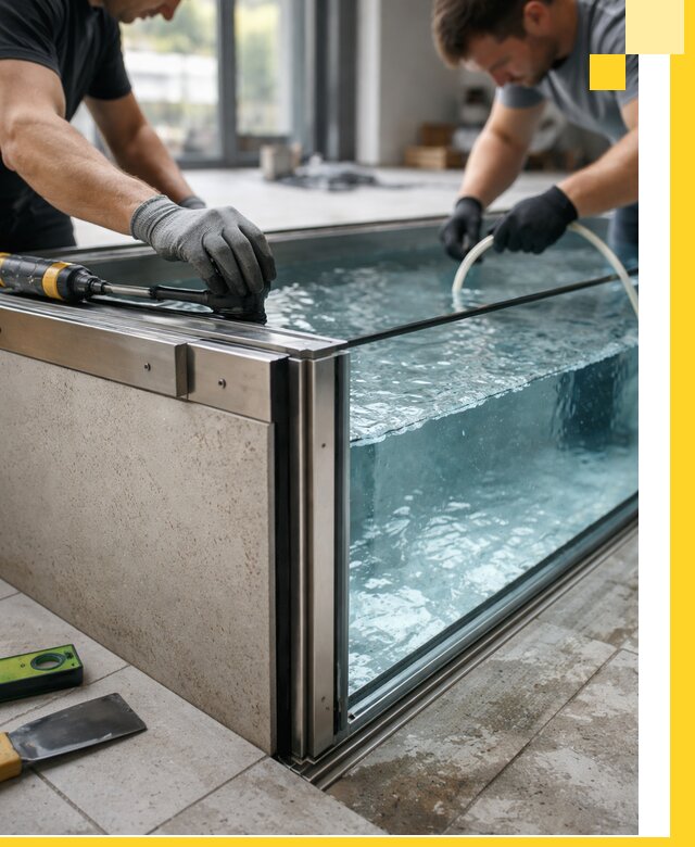 Проектирование и монтаж стеклянных бассейнов в Сыктывкаре