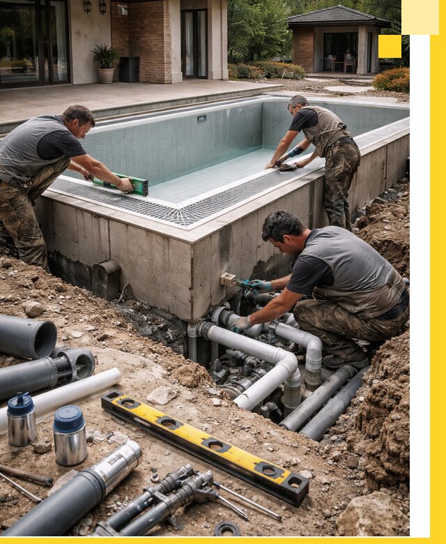 Строительство переливных бассейнов в Сыктывкаре под ключ