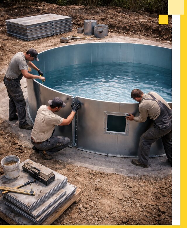 Круглые бассейны под ключ в Сыктывкаре проектирование и монтаж