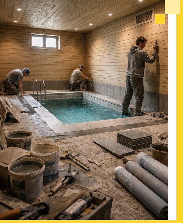 Строительство бани с бассейном и сауной под ключ в Сыктывкаре