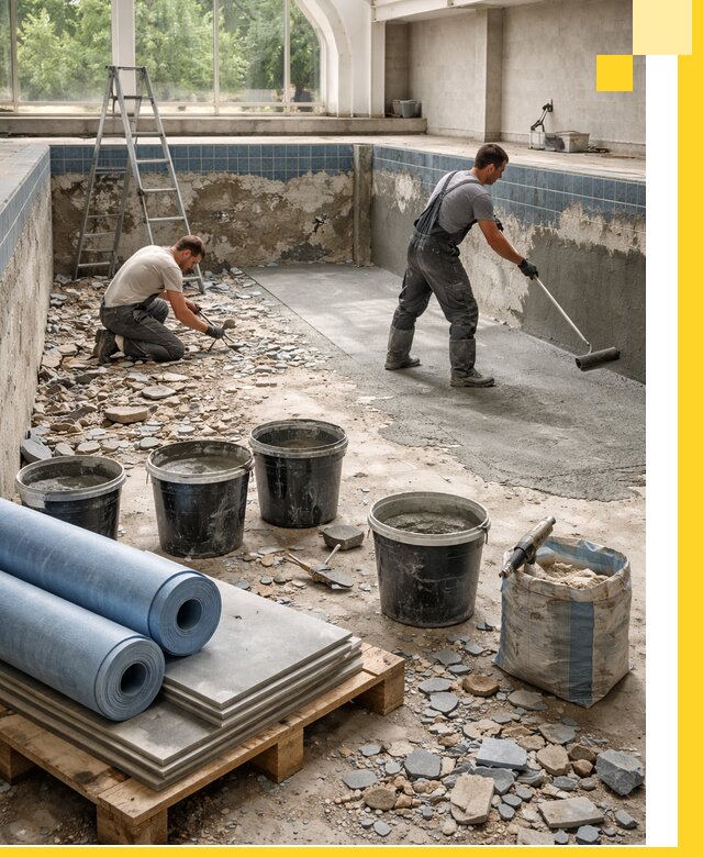 Реконструкция бассейнов в Сыктывкаре: ремонт, гидроизоляция