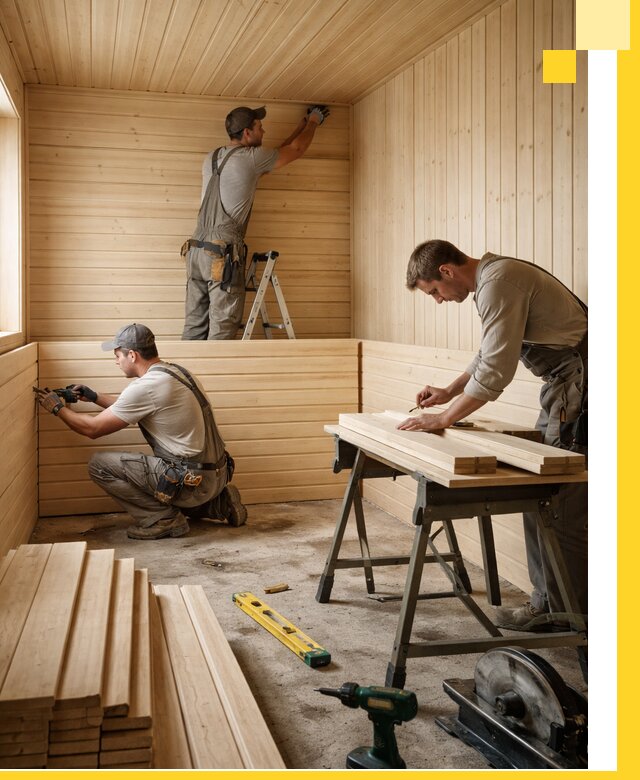 Обшивка саун в Сыктывкаре из натуральной древесины под ключ