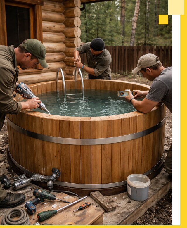 Строительство бань с купелью под ключ и отделкой в Сыктывкаре