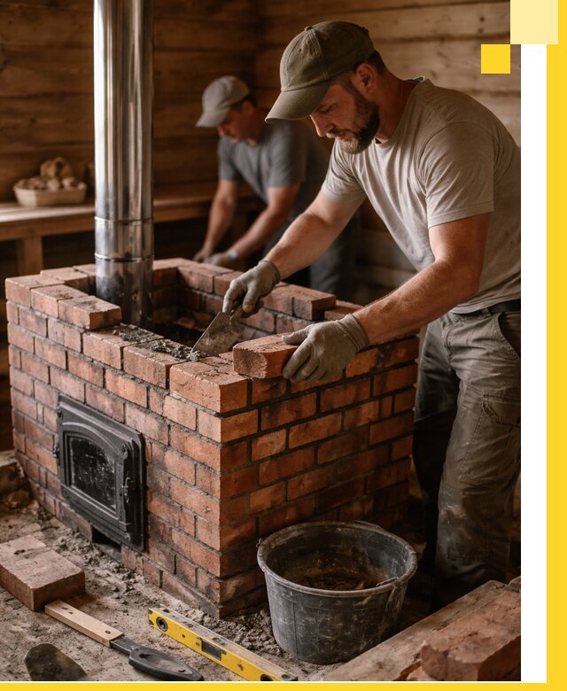 Кирпичные печи для бани под ключ в Сыктывкаре, проект и монтаж