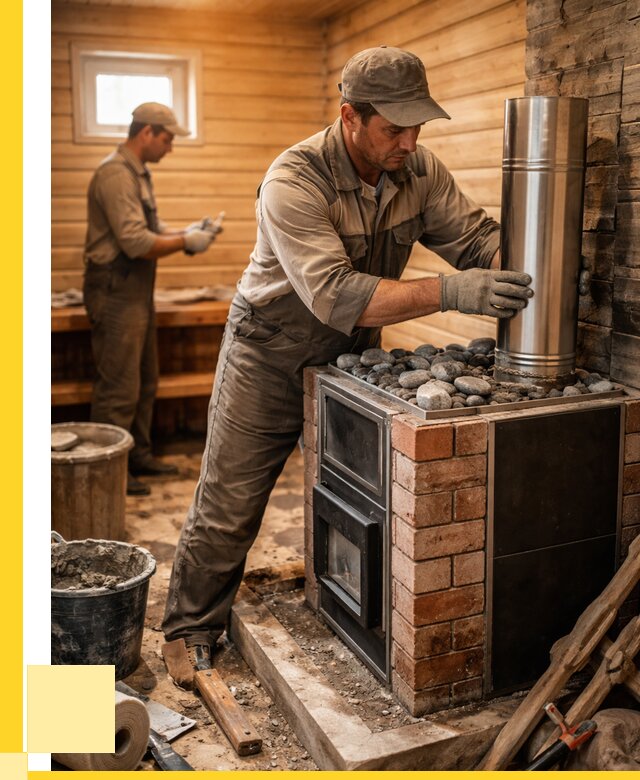 Монтаж печи в бане под ключ в Сыктывкаре от 20622 р. | ЭриданСкт