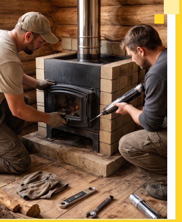 Монтаж и установка печи в бане под ключ с гарантией в Сыктывкаре