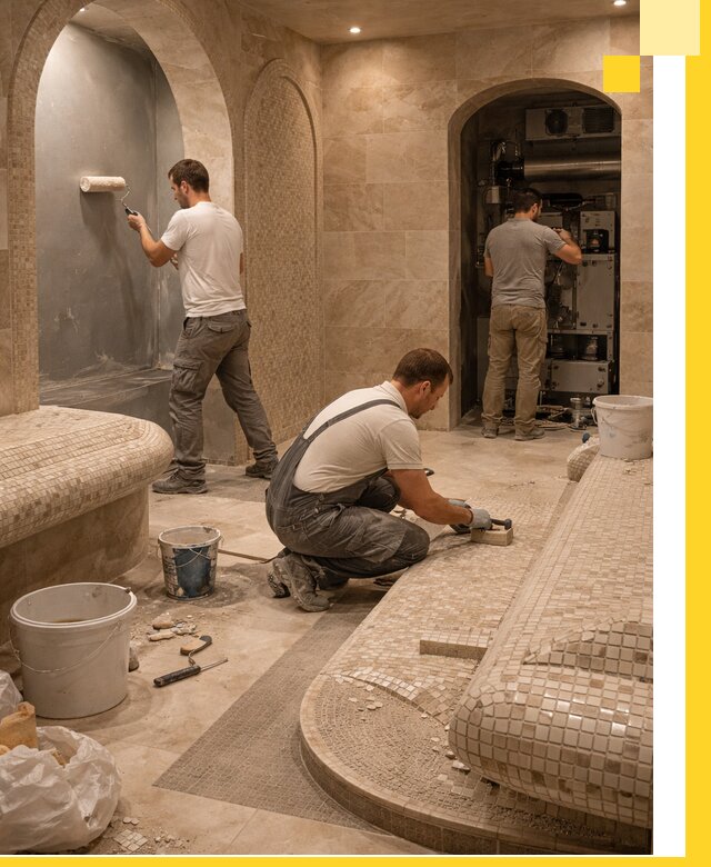 Строительство бани с хамамом и бассейном под ключ в Сыктывкаре