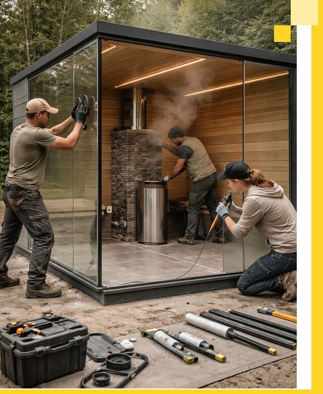 Проектирование и строительство стеклянных бань в Сыктывкаре