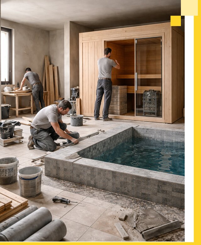 SPA зоны под ключ с бассейном сауной и печью в Сыктывкаре